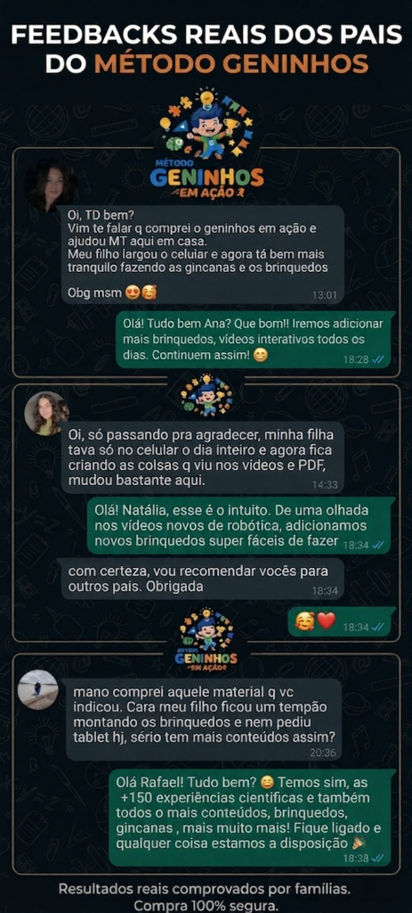 Feedbacks reais dos pais